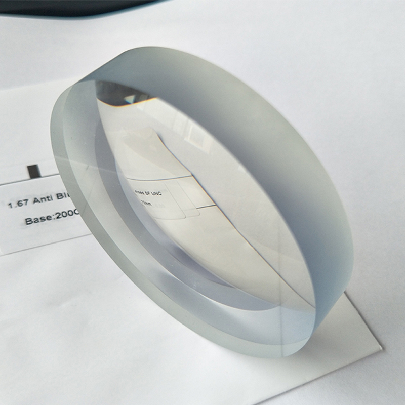 1.67 반제품 블루 블록 단초점 렌즈